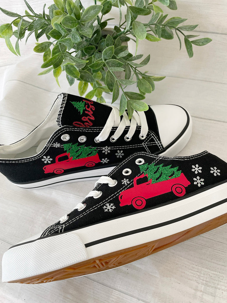 Christmas Shoes/Christmas truck shoes/Christmas Sneakers