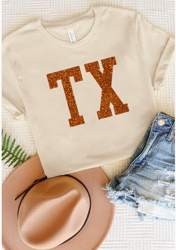 Glitter Texas Shirt, Texas Tees ,Texas Shirt, Texas Orange Tshirt, Womens Texas T shirt, Unisex Texas T-shirt, Texas Longhorns,