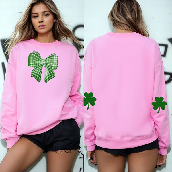 St. Patricks Day Sweatshirt - Irish Sweatshirt - Shamrock Elbow Patch Sweatshirt - St Pattys Sweatshirt - St Patricks Day Outfit