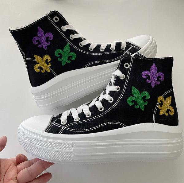 Mardi gras  sneakers /Mardi Gras fleur-de-lys Sneakers  /Mardi gras shoe