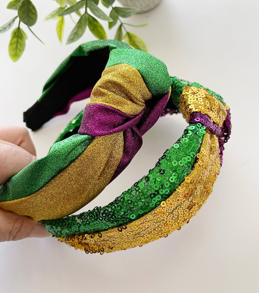 Mardi GrasHeadband Wide Boho Headband Colorful Headband Mardi Gras Headband