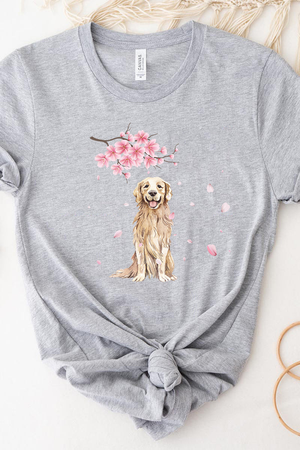 Cherry blossoms Golden Retriever , Dog mom Shirt