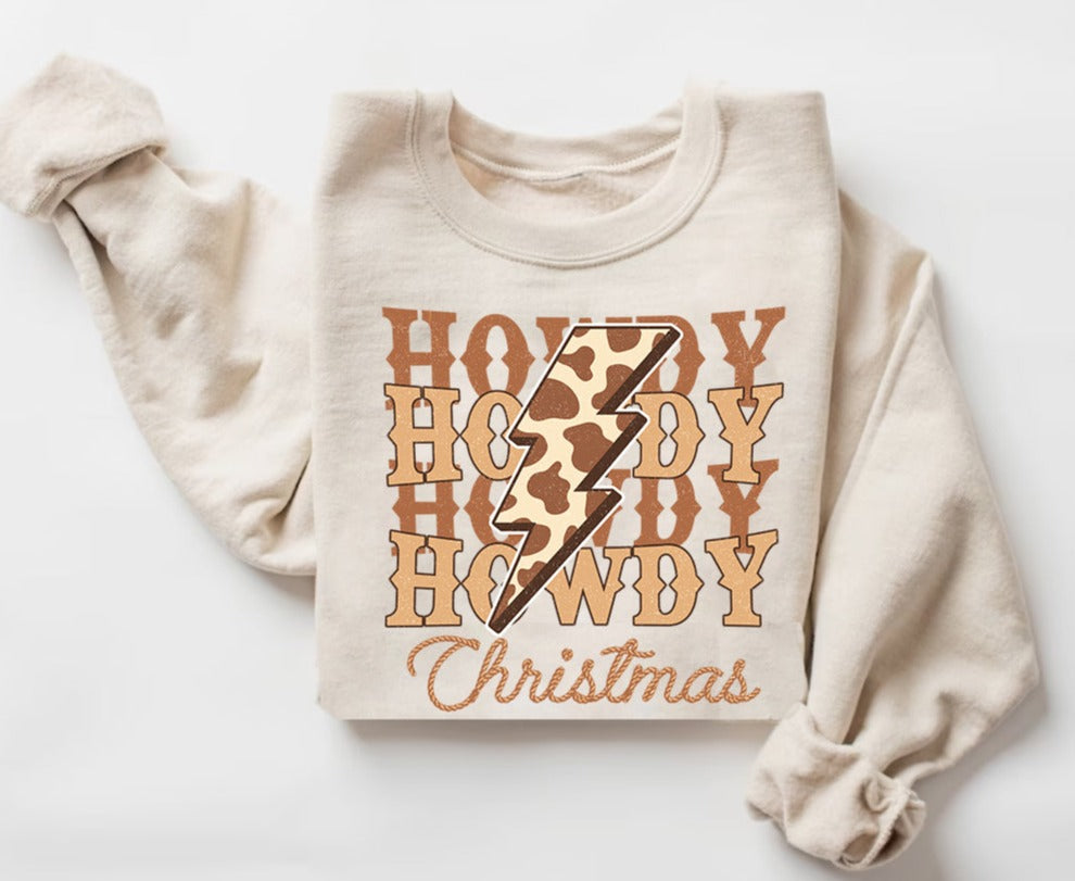 Howdy Cowboy Christmas Sweater, Giddy Up Jingle Horse Pick Up Your Feet, Howdy Country Christmas Horse, Cowgirl Shirt, Christmas Sweatshirtoliday