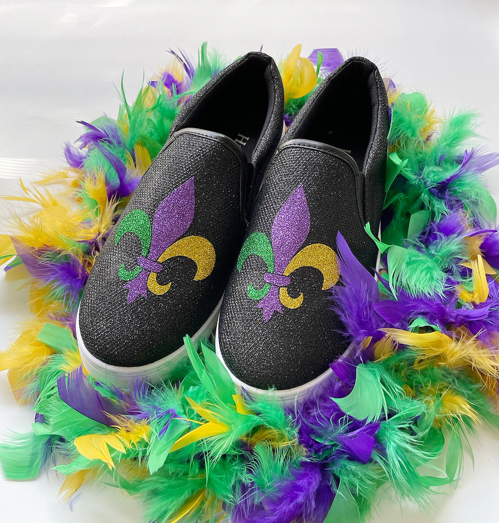 Mardi gras  sneakers /Mardi Gras fleur-de-lys Low-Top Sneakers  /Mardi gras shoe
