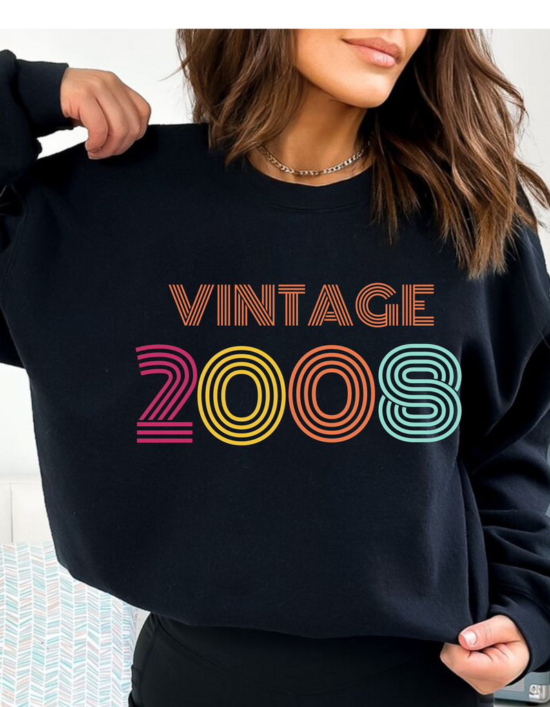 2008 Sweatshirt, 2008Birthday Year Number Sweatshirt for Women, Born In 2008 Sweater, Vintage 1990 BDay For Him Her, 1990 Year Shirts
