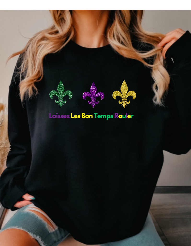 Laissez Les Bon Temps Rouler tshirt/Mardi Gras T-Shirt, Mardi Gras Celebration Shirt, Fat Tuesday Gift Shirt, Funny Carnival Tee, Festival Shirt, Purple Green Gold Tee