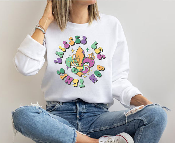 Distressed Mardi Gras Sweatshirt
