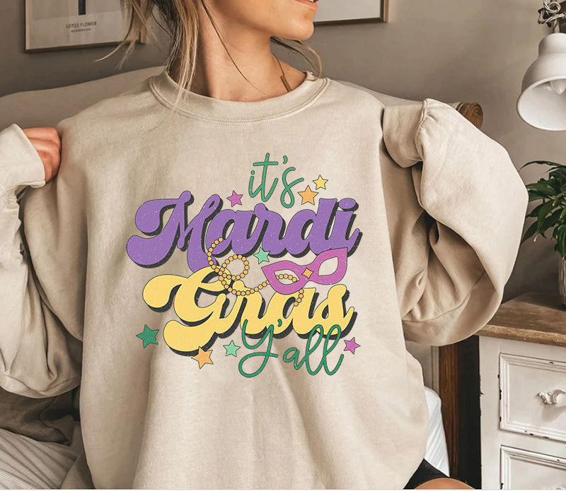 Distressed Mardi Gras Sweatshirt