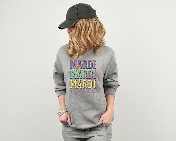 Distressed Mardi Gras Sweatshirt