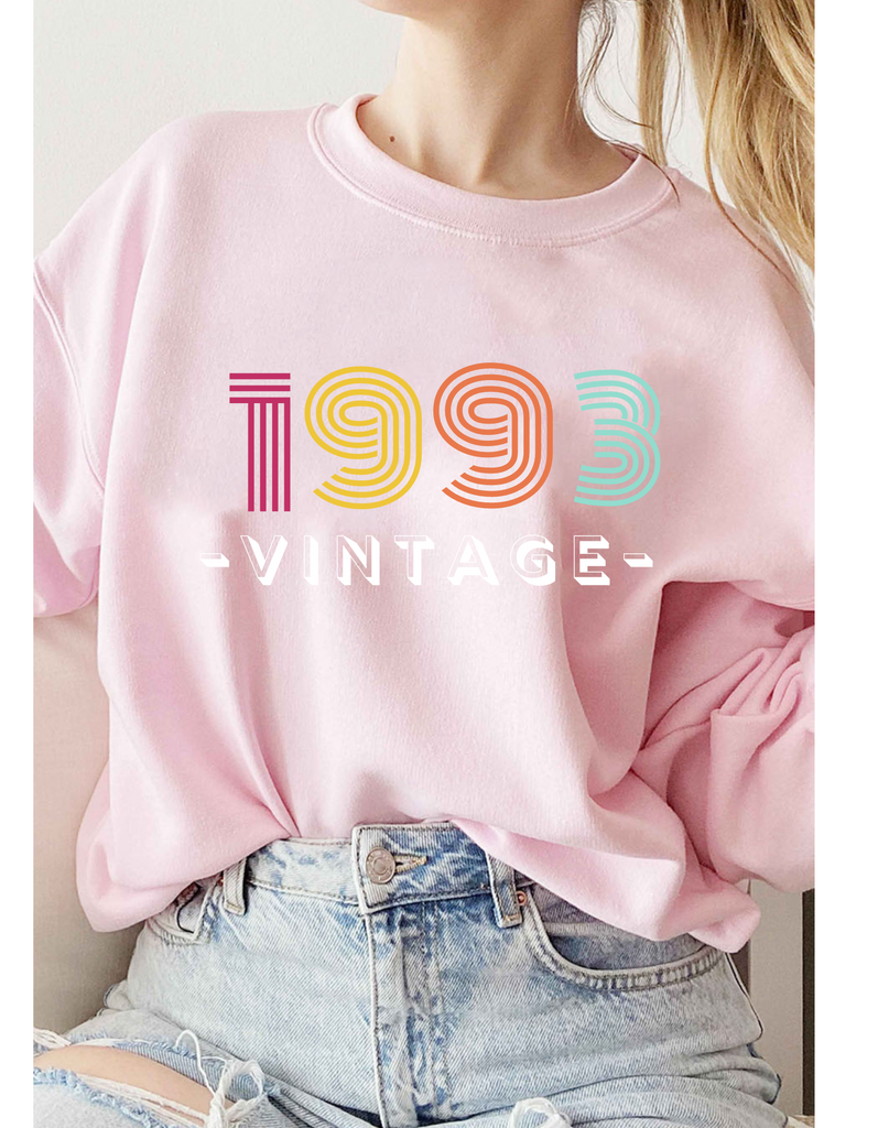 1993 Sweatshirt, 1993Birthday Year Number Sweatshirt for Women, Born In 1993Sweater, Vintage 1990 BDay For Him Her, 1990 Year Shirts