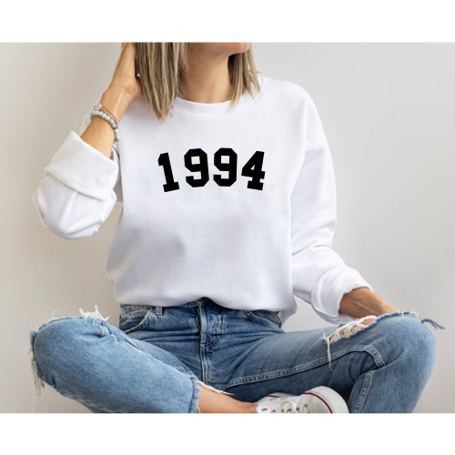 Custom Birthday Sweatshirt, 1993 Birthday Year Number Sweat for Women, Birthday Gift, 30th Birthday Sweatshirt