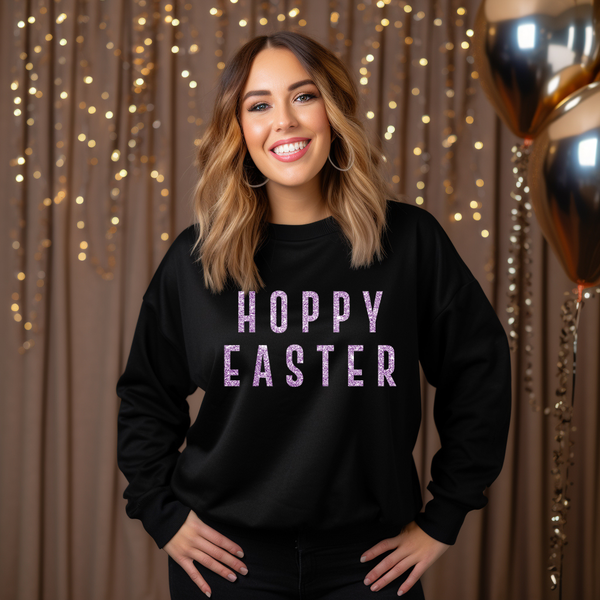 GLITTER Hoppy easter Sweatshirt