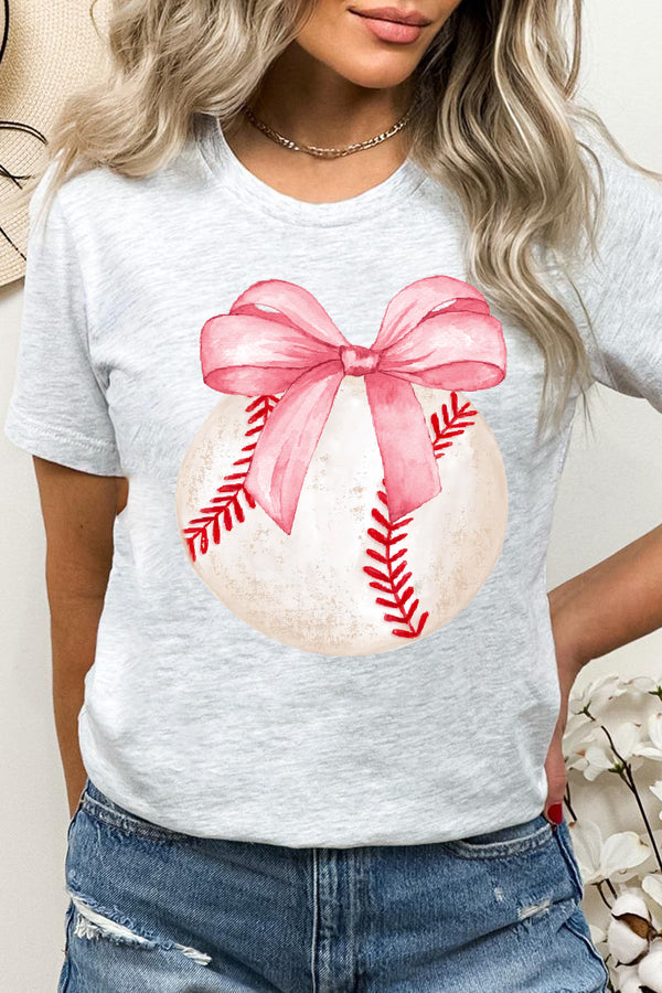 Baseball Tshirt Coquette Baseball Tee Baseball & Bow T-Shirt