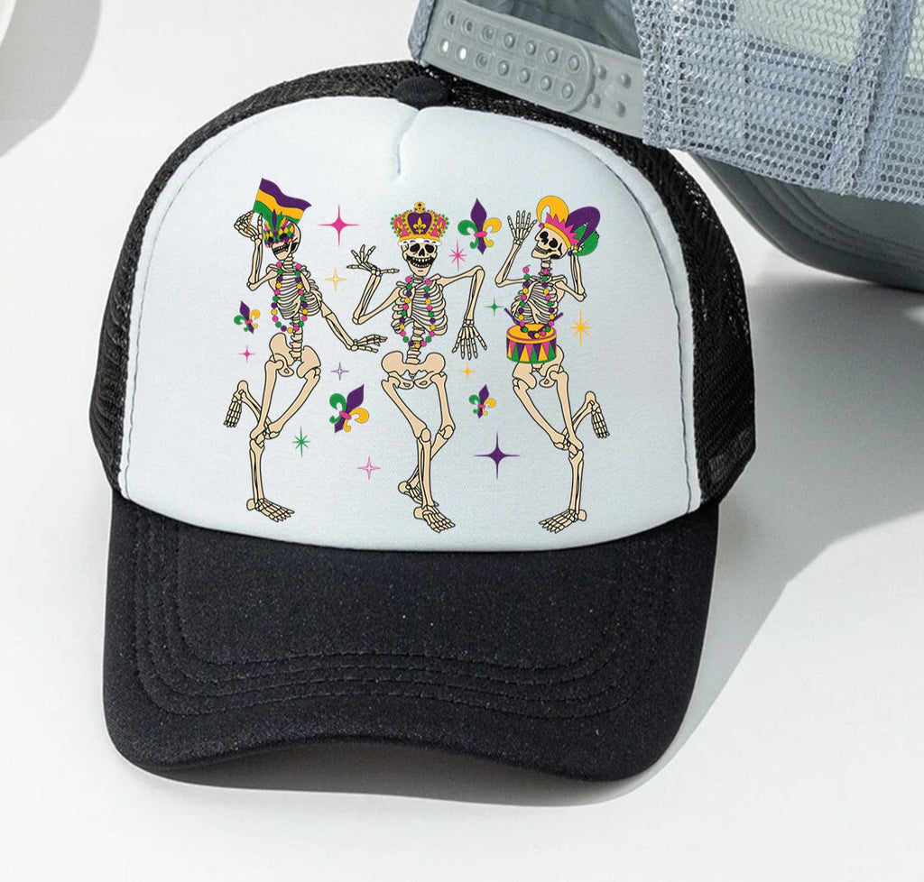 Mardi Gras Skeleton,Mardi Gras Hat, Cap, Baseball, Mardi Gras, New Orleans