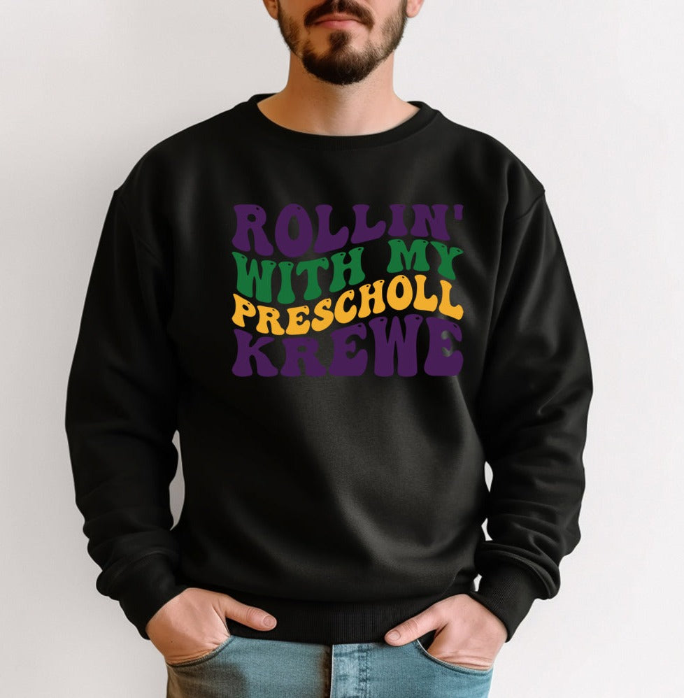 Mardi Gras Shirt/ROLLING with the KREWE sweatshirt