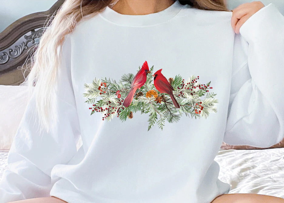 Cardinal Bird Sweatshirt, Cardinal Crewneck, Red Cardinal Bird Shirt, Dogwood Sweatshirt, Bird Sweatshirt, Cardinal Bird Lover Gift