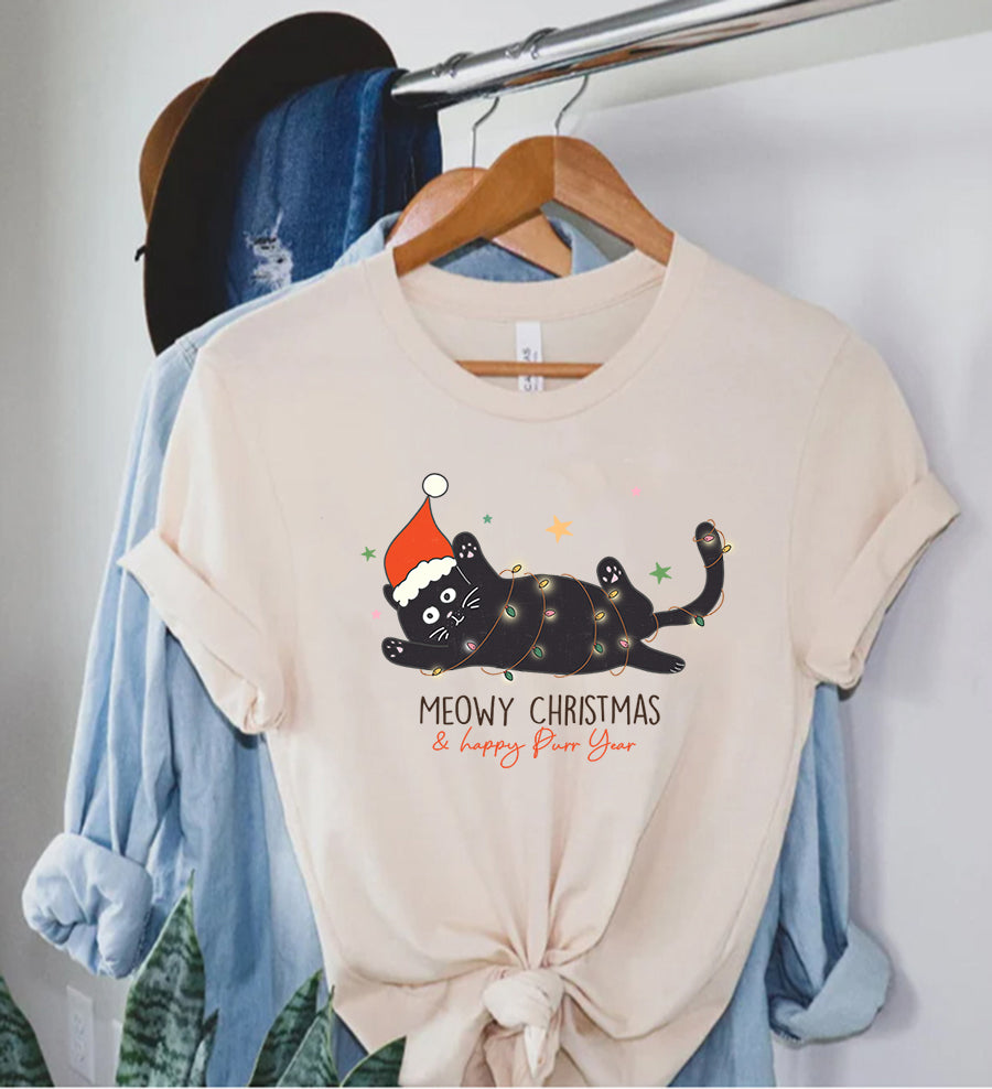 Meowy Christmastshirt, Happy Holidays Country Christmas,Holiday