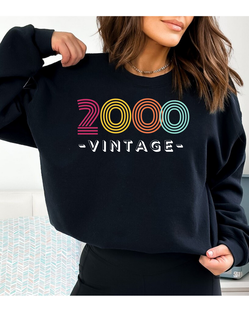 2000 Sweatshirt, 2000 Birthday Year Number Sweatshirt for Women, Born In 2000 Sweater, Vintage 1990 BDay For Him Her, 1990 Year Shirts