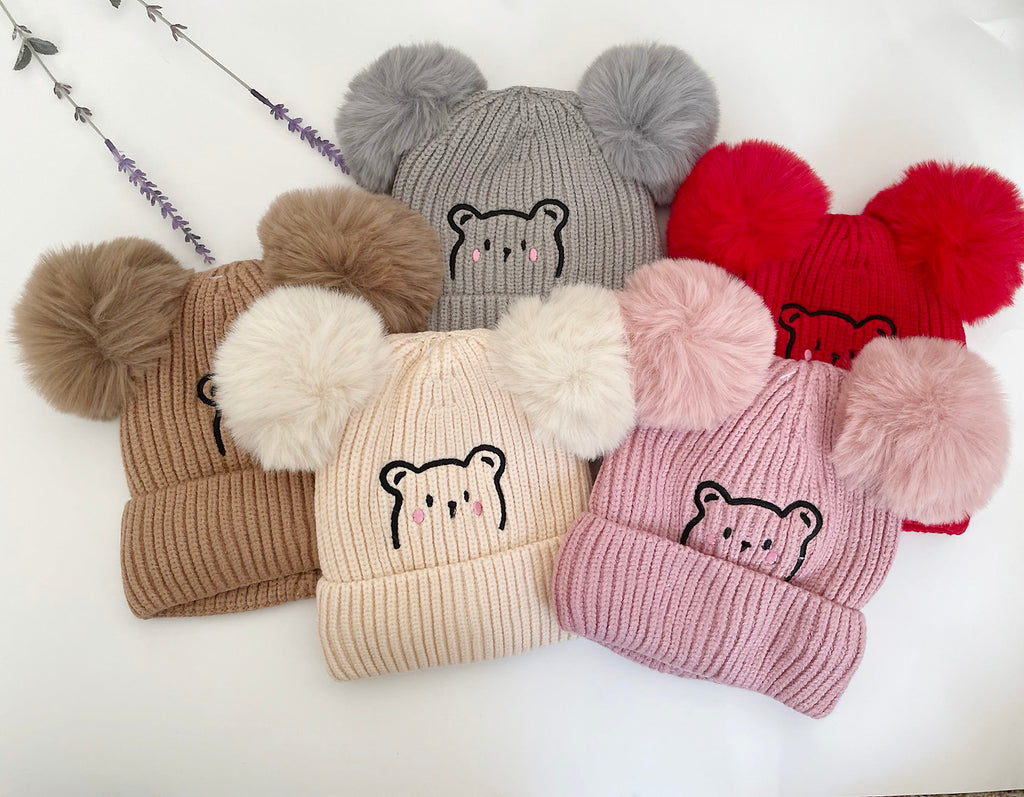 Children's  Knitted Hat Cute and Fluffy, Newborn Baby Hat, Warm Hat for Boy and Girl, 0-3 Years, 2023