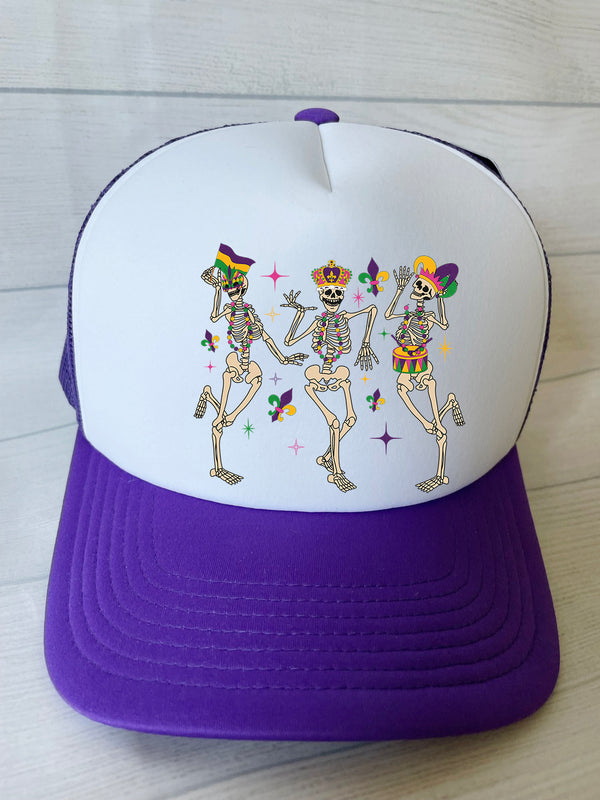 Mardi Gras Skeleton,Mardi Gras Hat, Cap, Baseball, Mardi Gras, New Orleans