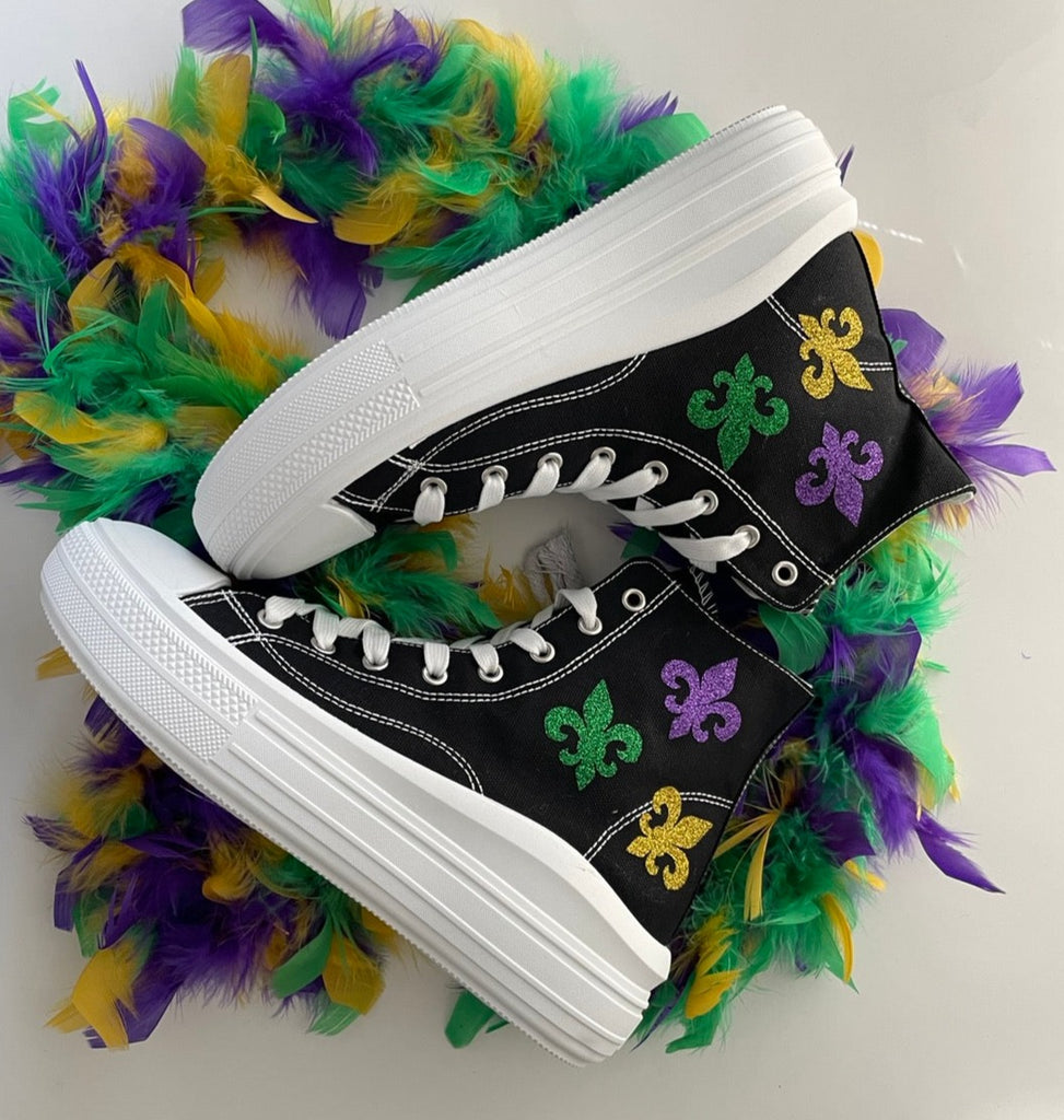 Mardi gras  sneakers /Mardi Gras fleur-de-lys Sneakers  /Mardi gras shoe