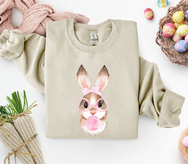 Easter  Sweatshirt, Bunny with Leopard Glasses shirt,