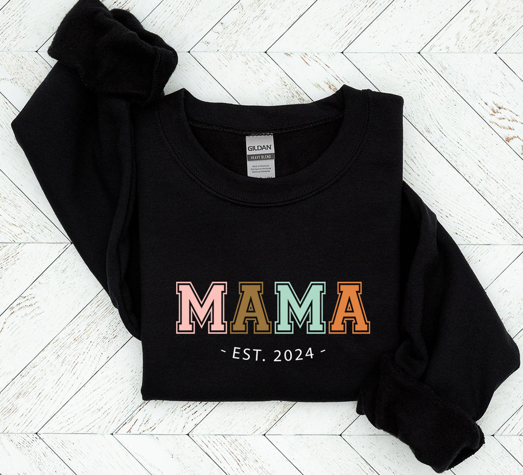 MAMA 2024 Sweatshirt, Mom Sweater, Mama Sweater, Crewneck Sweater, Gift for Her