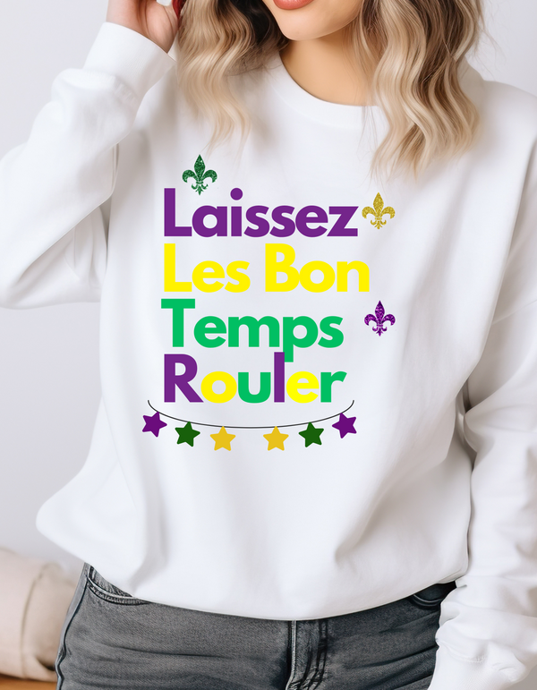 Laissez Les Bon Temps Rouler tshirt/Mardi Gras T-Shirt, Mardi Gras Celebration Shirt, Fat Tuesday Gift Shirt, Funny Carnival Tee, Festival Shirt, Purple Green Gold Tee