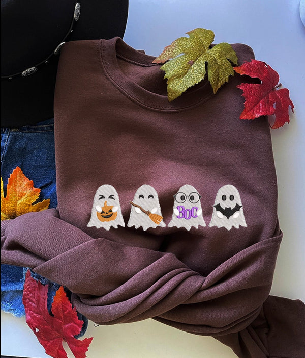 Spooky Sweatshirt , Embroidered Autumn Shirt, Embroidered Shirt, Pumpkin Spice, Happy Fall Y'All, Thanksgiving Shirt, Fall Sweatshirt