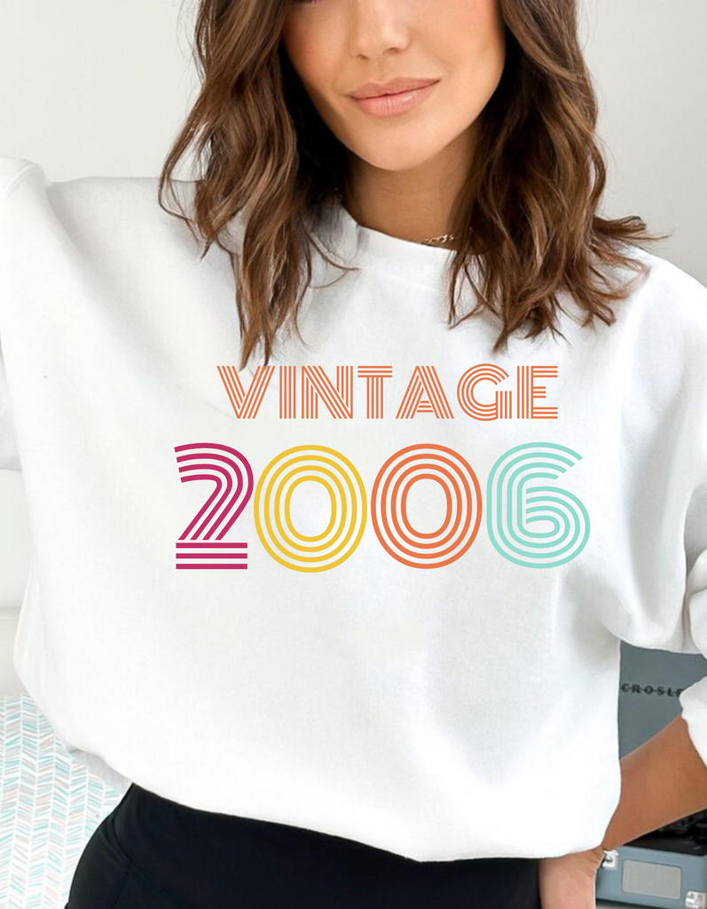 2006Sweatshirt, 2007Birthday Year Number Sweatshirt for Women, Born In 2007 Sweater, Vintage 1990 BDay For Him Her, 1990 Year Shirts