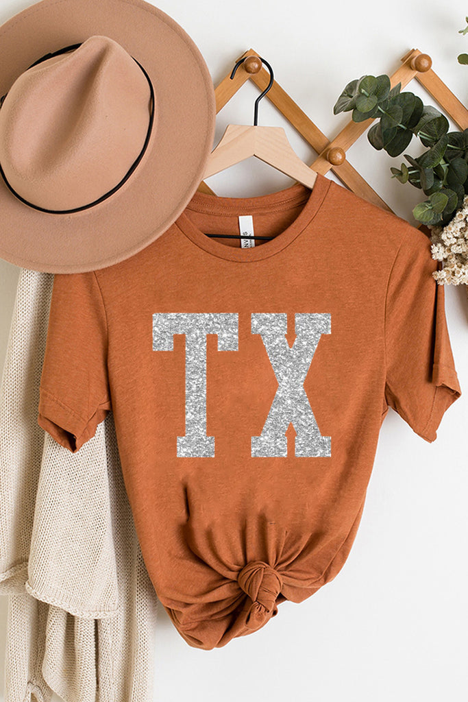 Glitter Texas Shirt, Texas Tees ,Texas Shirt, Texas Orange Tshirt, Womens Texas T shirt, Unisex Texas T-shirt, Texas Longhorns,