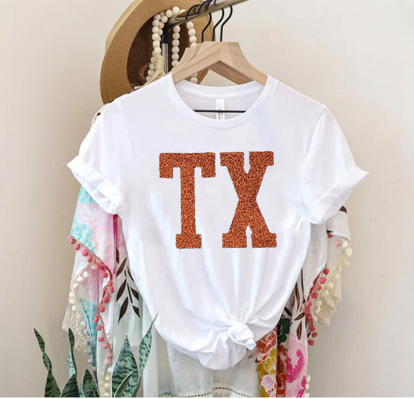 Glitter Texas Shirt, Texas Tees ,Texas Shirt, Texas Orange Tshirt, Womens Texas T shirt, Unisex Texas T-shirt, Texas Longhorns,