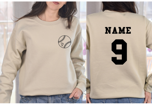 Custom Name, Team, Number Sweatshirts, Personalized Baseball Player Sweaters Softball,Mom Sport Shirt, Game Day,Baseball Lover,Customize Dad