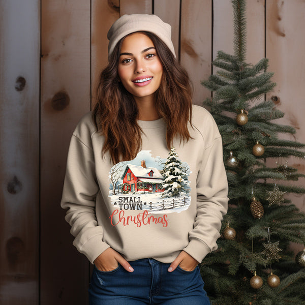 Merry Christmas Crewneck Sweatshirt,  ntage Christmas Farm,Happy Holidays Country Christmas,Holiday,Western Crewneck Sweatshirt