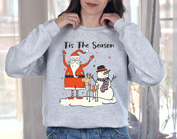 Merry Christmas Crewneck Sweatshirt, Happy Holidays Country Christmas,Holiday