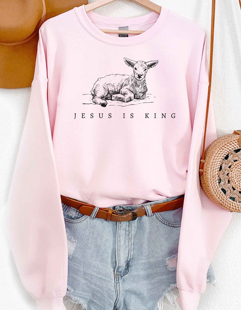 Jesus is king Sweatshirt, Christian Sweatshirt, Religious Hoodies, Christian Gift Crewneck, Christian Apparel, Faith Sweatshirts/Hoodies