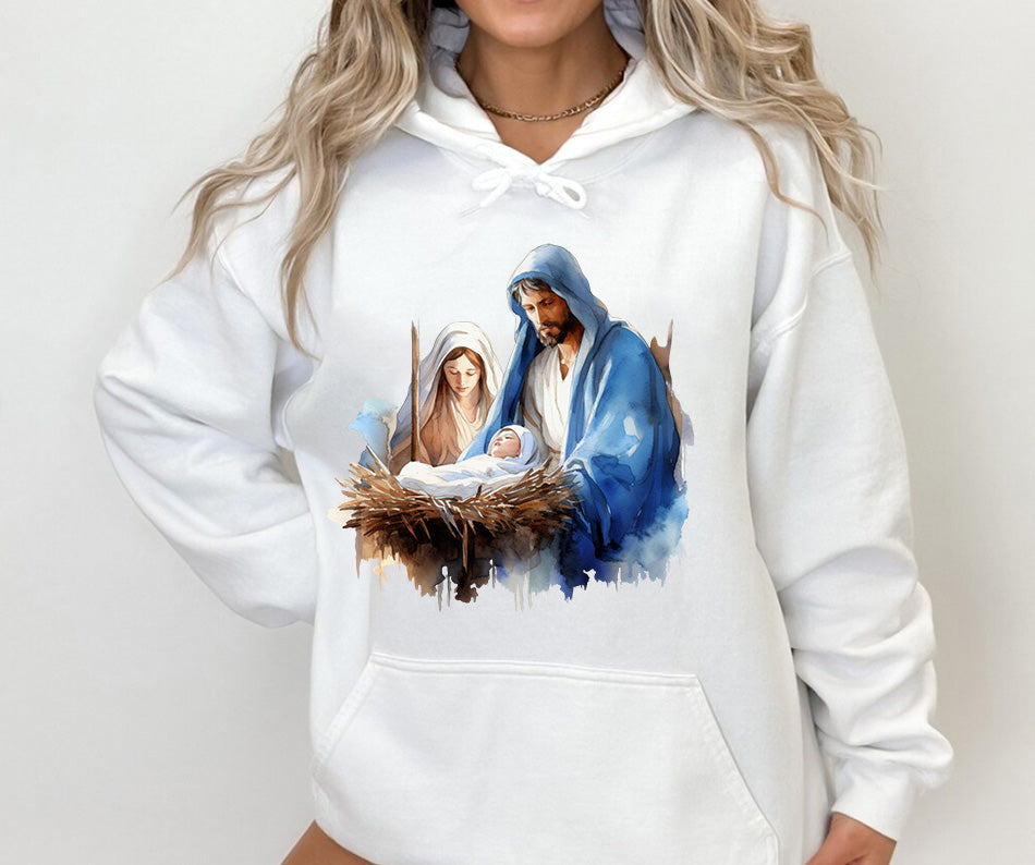 Christmas Nativity Jesus, Christmas Crewneck hoodie Sweatshirt, Happy Holidays Country Christmas,Holiday