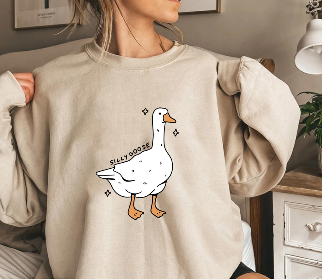 Silly goose sweatshirt, silly goose crewneck, silly goose sweatshirt for adults, funny sweatshirt for adults, silly goose