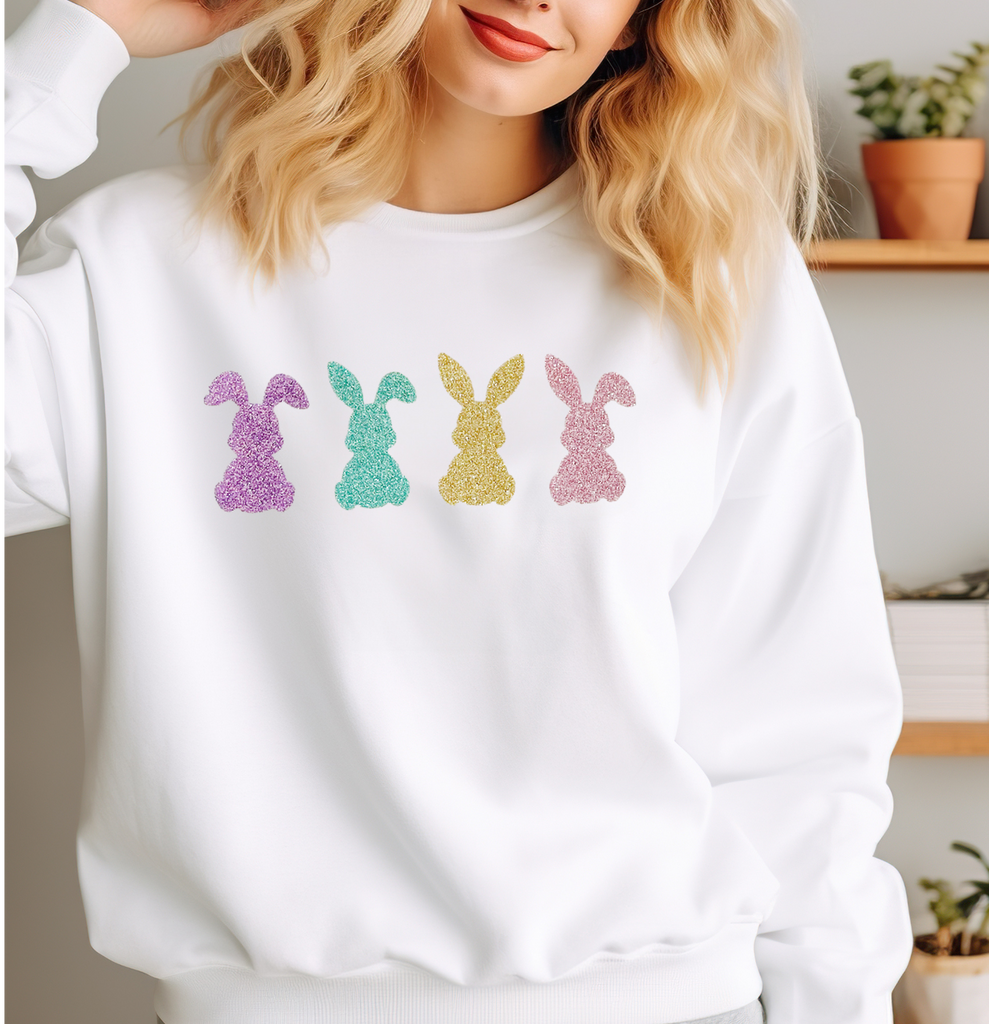 GLITTER Bunny easter Sweatshirt