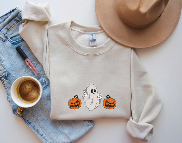 Pumpkin Spice Sweatshirt, Embroidered Autumn Shirt, Embroidered Shirt, Pumpkin Spice, Happy Fall Y'All, Thanksgiving Shirt, Fall Sweatshirt