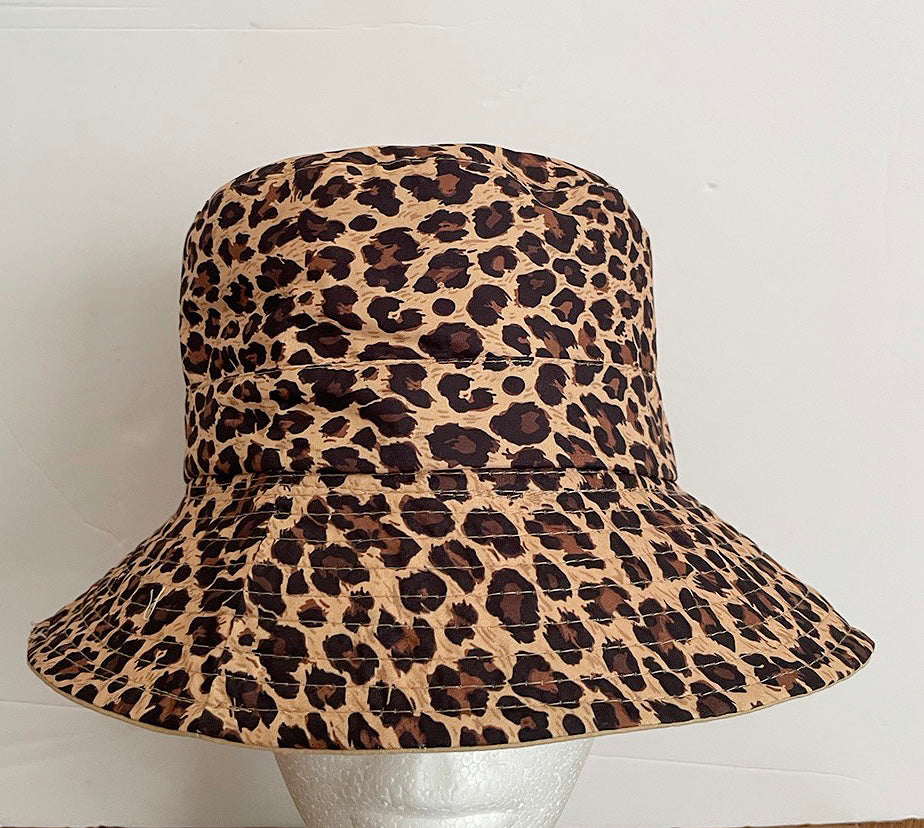 Leopard Camping summer hat,  Embroidery daisy hat, mother gifts, mom cap, daisy Bucket Hat