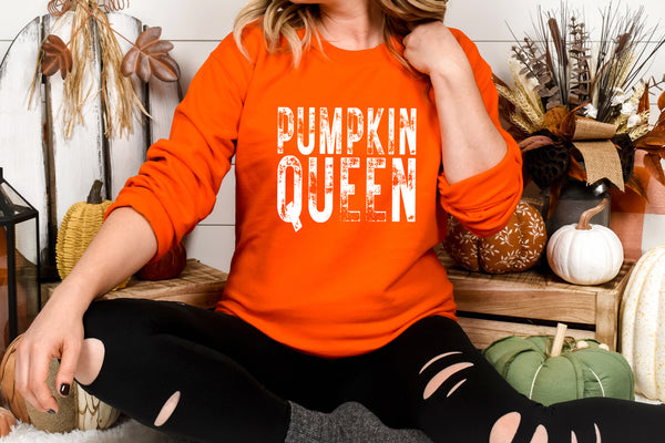 Distressed Pumpkin Queen Sweatshirt