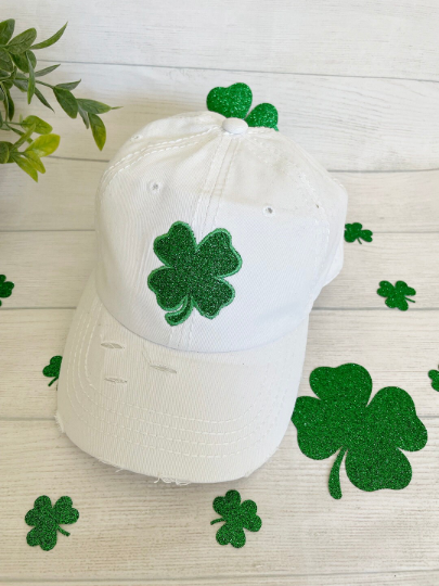 St. Patricks Day Hat , Gglitter/Embroidery Shamrock Hat - Irish Hat - St. Patricks day cap Personalized Cap, Add your name