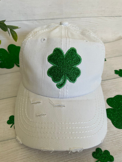 St. Patricks Day Hat , Gglitter/Embroidery Shamrock Hat - Irish Hat - St. Patricks day cap Personalized Cap, Add your name
