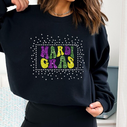 Mardi gras Glitter tshirt /Mardi gras Glitter tshirt
