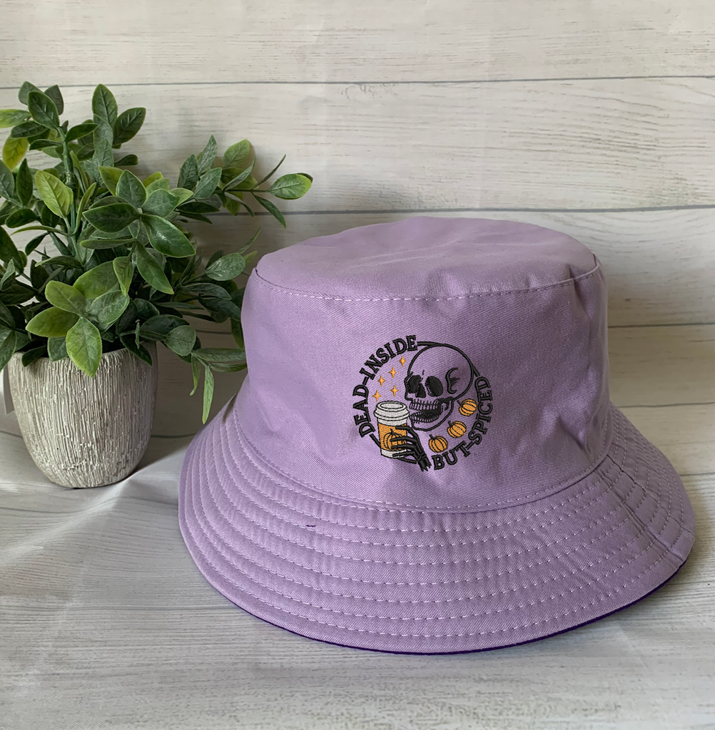 Halloween Embroidery Spooky Flower bucket hat ,Halloween Ghost Bucket Hat  Personalized Embroidery Text/Logo/Artwork/ Custom Bucket Hat, Themed Bucket Hat ,