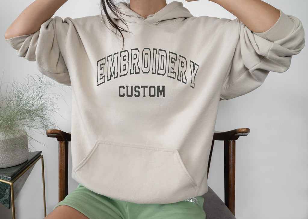 Personalized Embroidered Hoodies, Custom Text Letters Hoodies, CUSTOM TEXT,Customized Embroidery Gift,Bridesmaid Gift,Cozy Hoodies