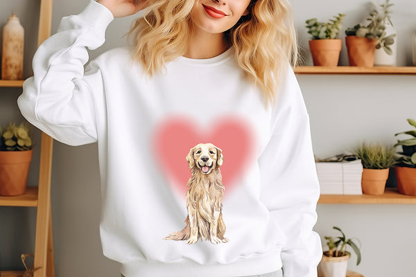 Valentine's Day Golden Retriever Sweatshirt, Dog mom Shirt