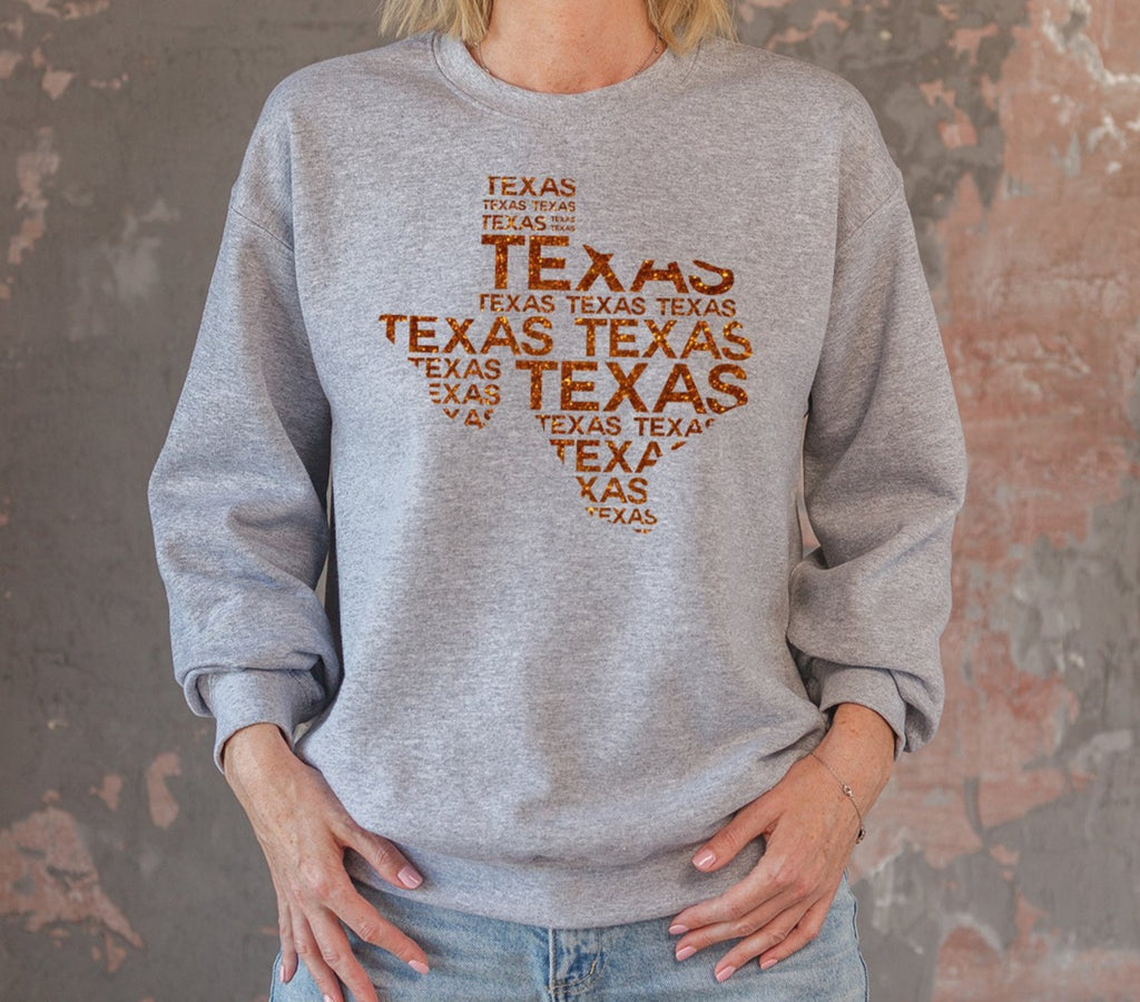 GlitterTexas Shirt, Texas Tees ,Texas Shirt, Texas Orange Tshirt, Womens Texas T shirt, Unisex Texas T-shirt, Texas Longhorns