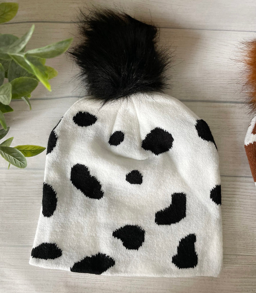 Cow Print hat Personalized Embroidery Text/Logo/Artwork/ Custom cow print beanie Hat, cow print beanie Hat , Personalized hat